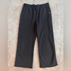 tentree Black Wide Leg French Terry Pant